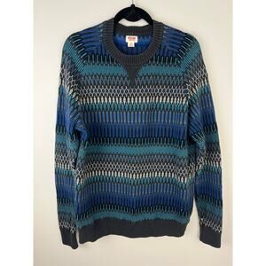 Men's Mossimo Geometric Patterned Cotton Pullover Sweater Large